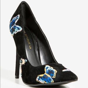 Elegant Black Butterfly Heels